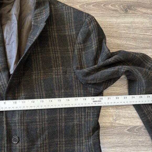 Tommy Hilfiger 40R Brown Sport Coat Blazer Jacket Check 100% Wool Made In Haiti - Picture 5 of 16